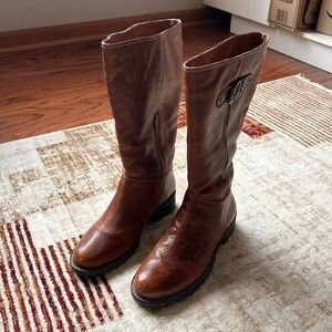 Naturalizer Cognac Brown Leather Mid-Calf Boots